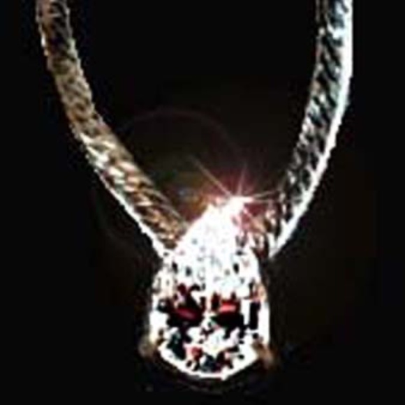 1.5 CARAT PEAR SOLITAIRE CUBIC ZIRCONIA, STERLING SILVER SETTING, 18 INCH ITALIA - Picture 1 of 4